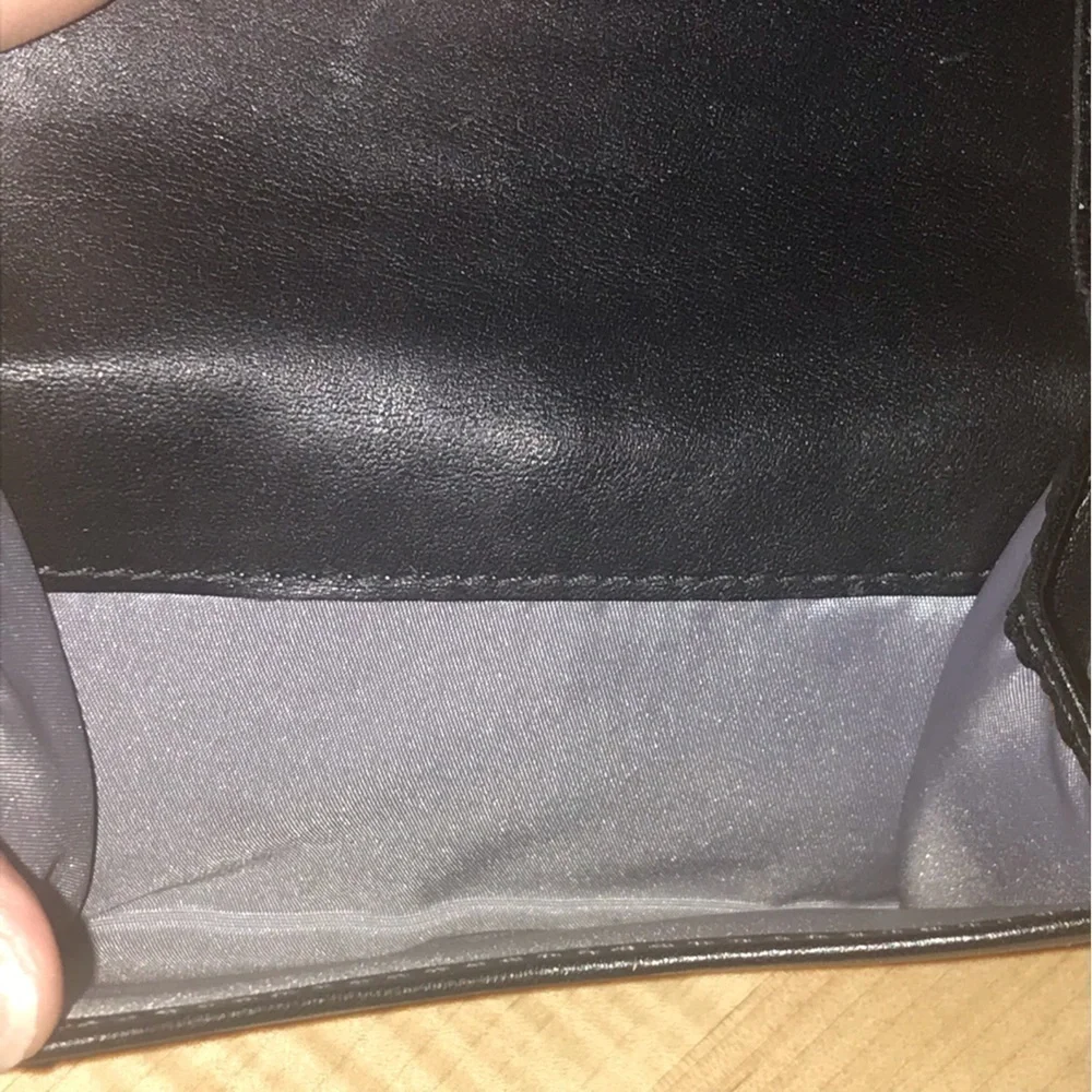 Coach Pleated Leather Black Wallet Snap Front Back - Picture 6 of 12